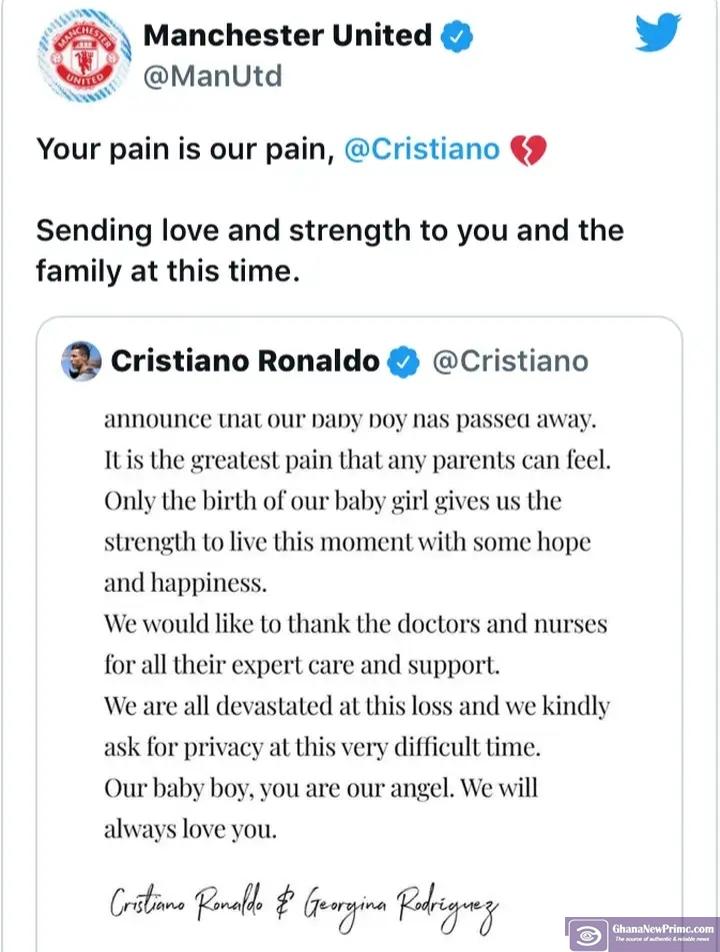 Cristiano Ronaldo breaks in tears as he loses his son.