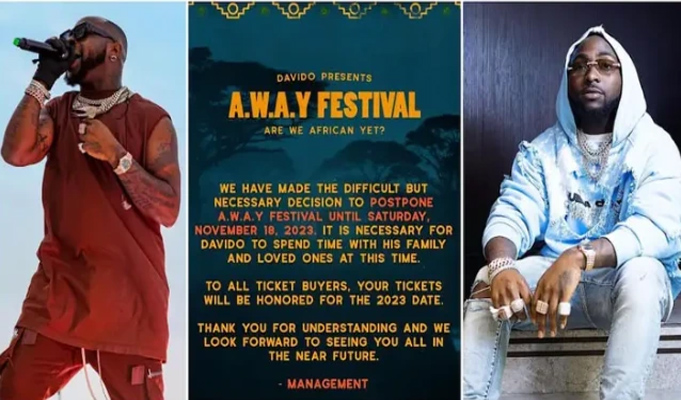 Davido's management releases new update on his music festival concert