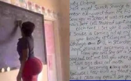 I'm becoming useless all because I keep thinking of you - student wrote love letter to teacher