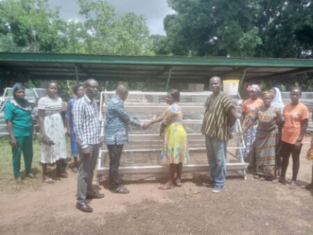 Tano South municipal Agric directorate donates chicken cages and chickens to 44 farmers