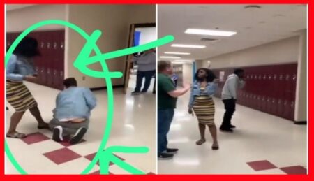 Female student caught on camera pepper spraying her teacher because he took her phone [WATCH]