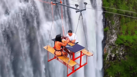 Would You Pay $450 for a Unique Picnic Dangling 295 Feet Over a Thundering Waterfall? [Video]