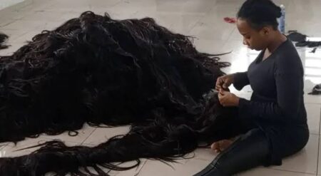 Nigerian sets world record for longest handmade wig