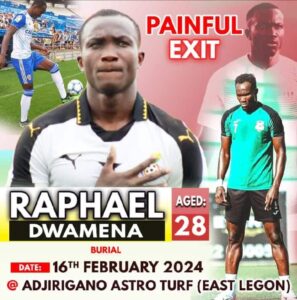 Raphael Dwamena to be buried on February 16
